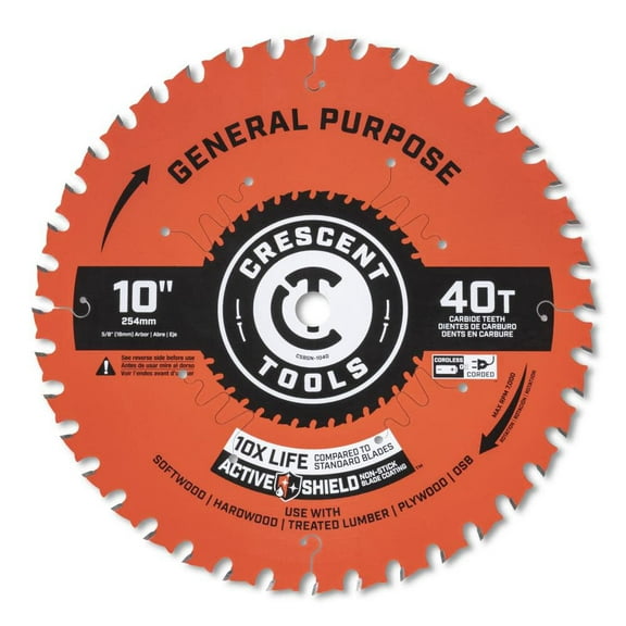 Crescent Circular Saw Blade 10In X 40 Tooth General Purpose