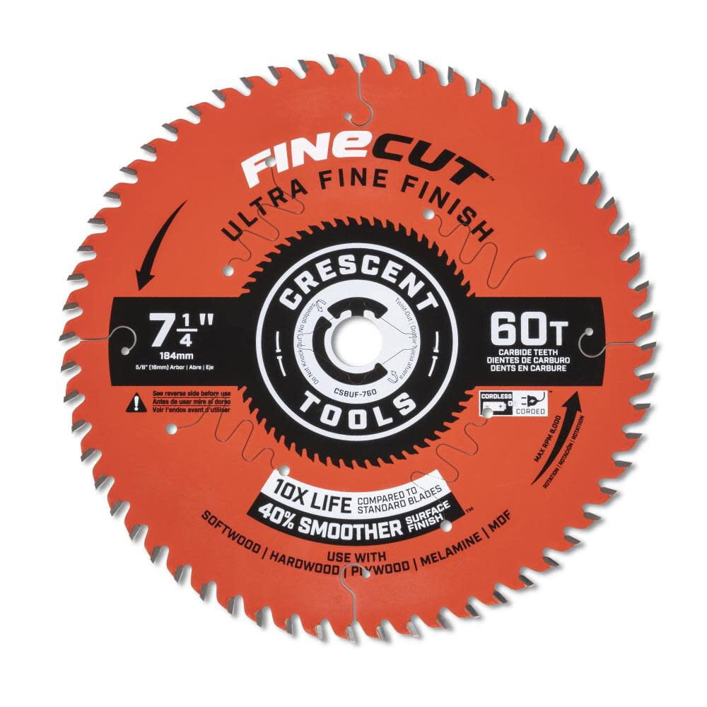 Metabo HPT 7-1/4" 24-Tooth Circular Saw Blade - PTFE Coated Tungsten Carbide Demo Blade (115758M) - View #12