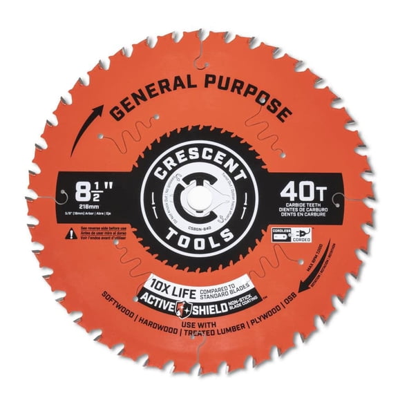 Crescent Circular Saw Blade 8 1/2In X 40 Tooth General Purpose