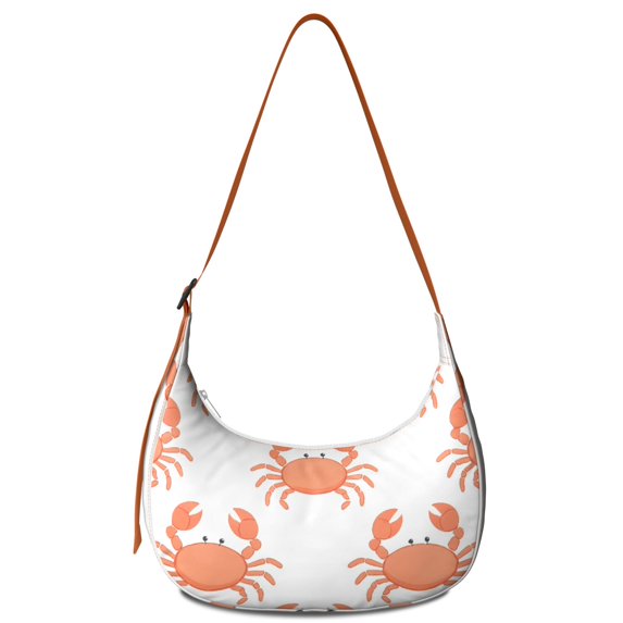 Crescent Crossbody Bag Marine Adorable Crab Sling Crescent Bag for Unisex Women Men Casual Dumpling Bag Casual Handbag Adjustable Strap
