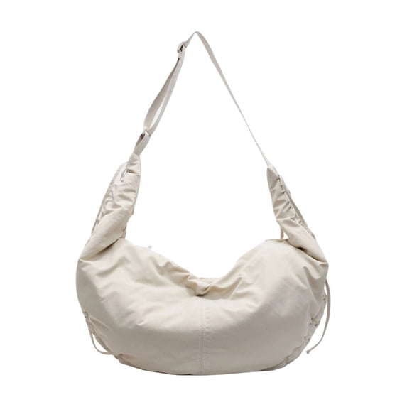 Crescent Crossbody Bag for Women, Pleated Tassel Nylon Shoulder Bag, Large Capacity Casual Commute Bag, Stylish Dumpling Shape Handbag, Fashionable Gift for Office and Everyday Outings