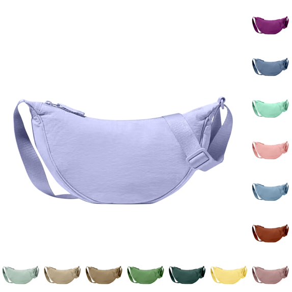 Crescent Crossbody Bag for Women Men Trendy, Waterproof Crescent Sling, Lightweight Travel Purses