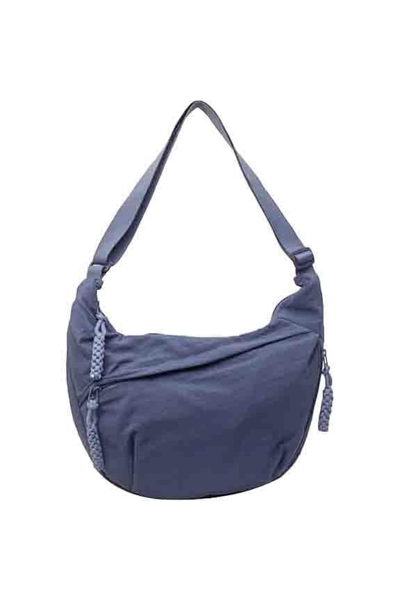 Crescent Crossbody Bags for Women, Women Fashion Plain Color Nylon Crossbody, Adjustable Strap