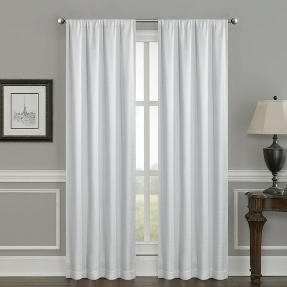 Crescent Double Layer 100% Blackout Grommet Curtain Panel, 50"x95", White (Single Panel)