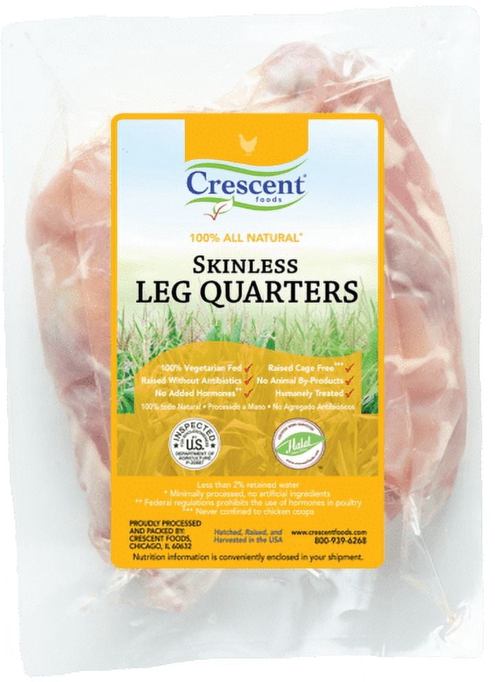 Crescent Foods Skinless Leg Quarters | Halal | 16 pieces