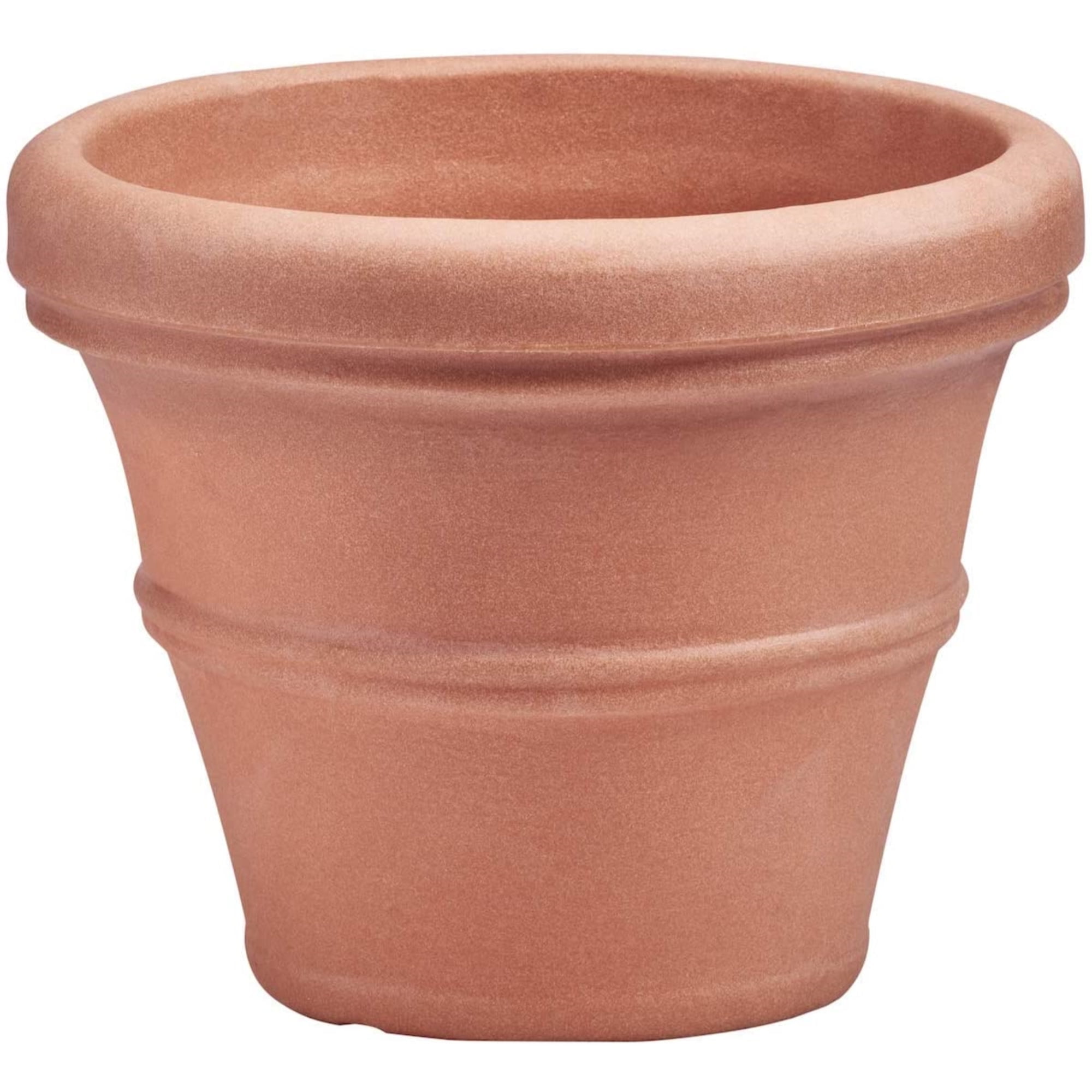 Weathered Terracotta 20" Rolled-Rim Outdoor Planter