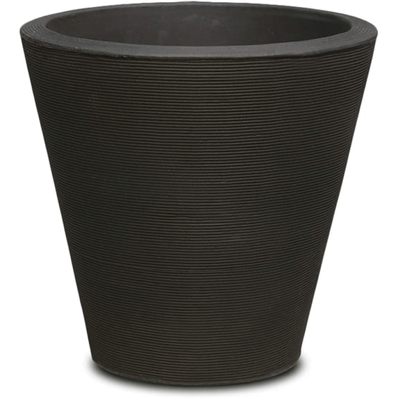 Crescent Garden Madison Planter, Double-Walled Plant Pot, 26" (Caviar Black)