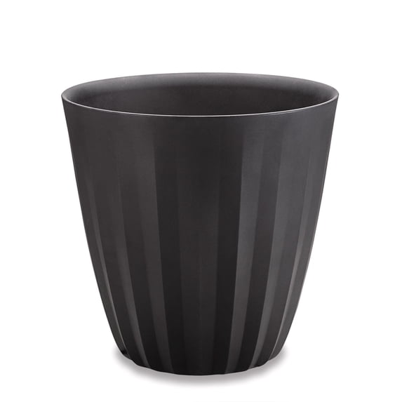 Crescent Garden Pleat Modern Pleated Indoor and Outdoor Planter 15 in - Caviar Black