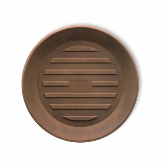 Crescent Garden Universal Round Plastic Plant Saucer, Rust, 13in