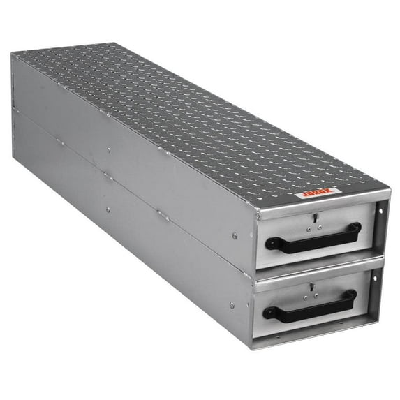 Crescent Jobox 2 Drawer Long Stacked Heavy-Duty Aluminum Drawer Storage 12Inw X 12Inh X 50Inl