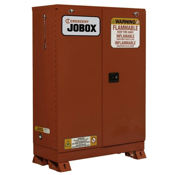 Crescent Jobox 30 Gallon Combustibles Self Closing Safety Cabinet - Red