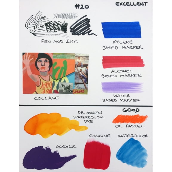 Crescent Whiteboard, Portable Letter Board, Multi-Use, 9" X 12", Acid Free, Rigid, Portable, Great for Plein Air, Multi-Mediahot Press, 3 Sheets