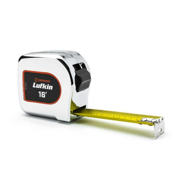 Crescent Lufkin Tape Measure Chrome Case Yellow Clad 1In X 16'