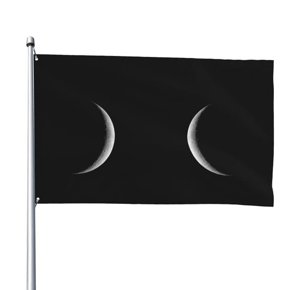 Crescent Moon 4x6 Feet Flag Polyester Double Stitched With Grommets For Outdoor Indoor Decor