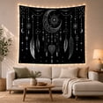 thumbnail image 1 of Crescent Moon with Beaded Charms and Stars, Dreamy Boho Style for Astrology Fans, Celestial Wall Decor Housewarming Gift, Tapestry Wall Hanging for Bedroom and Dorm, 1 of 7