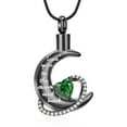 thumbnail image 1 of Crescent Moon Cremation Urn Necklaces for Ashes Stainless Steel Cremation Jewelry Keepsake Urn Necklace for Human Pet, 1 of 7