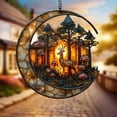 thumbnail image 1 of Crescent Moon Deer Suncatcher, Acrylic Hanging Window Art with Glowing Forest, Mushrooms and Trees, Cottagecore Woodland Decor Gift, 1 of 5