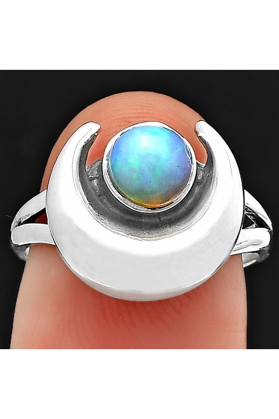 Crescent Moon - Ethiopian Opal 925 Sterling Silver Ring s.6 Jewelry DGR1117_G_6 R-1072