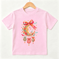 thumbnail image 1 of Crescent Moon Halloween Floral Bow Short Sleeve Crewneck Cotton Kids T-Shirt, 1 of 4