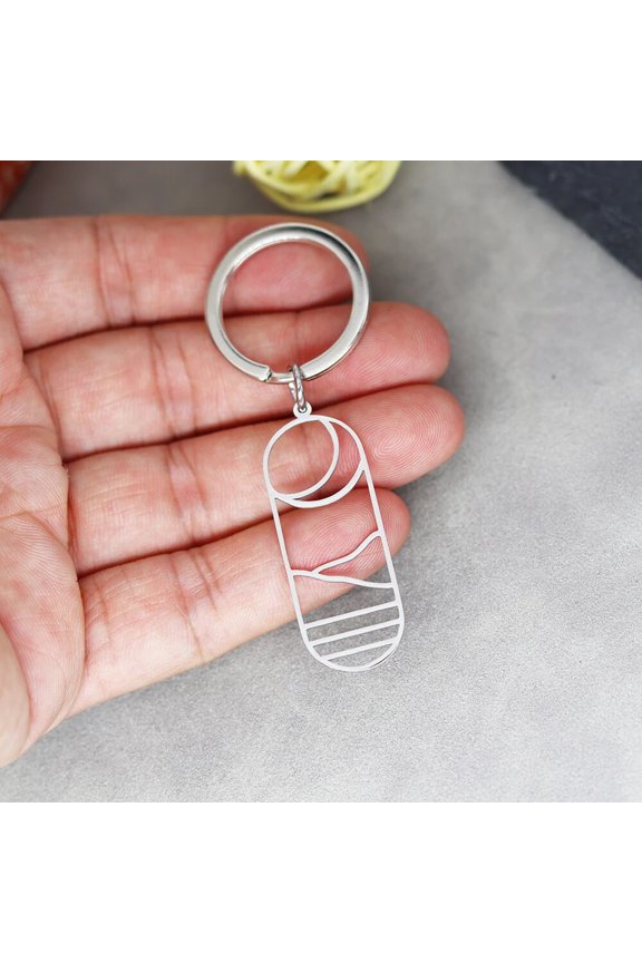 Crescent Moon Keychains Geometric Metal Keyrings For Women Men Friendship Lover Gift Handbag Decoration Handmade Jewelry