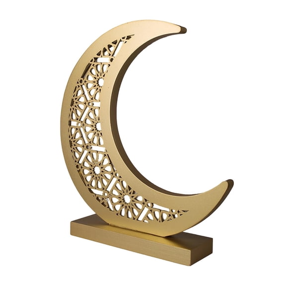 Crescent Moon Lamp for Ramadan Decor 2026 - 10 Inch Battery Operated Ramadan Lights, Lunar Eid Mubarak Table Night Light for Home, Bedroom, Islamic Decoration, and Gifts for Muslims