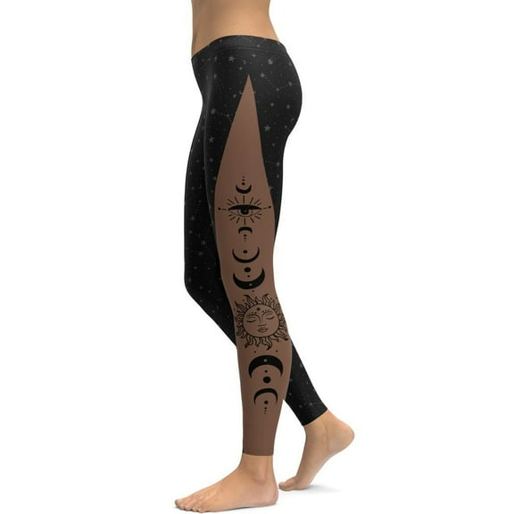 Crescent Moon Leggings Size: XS for Women | FIERCEPULSE