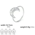 thumbnail image 1 of Crescent Moon Lotus Ring Stainless Steel Women's Finger Rings Jewelry Gift, 1 of 7