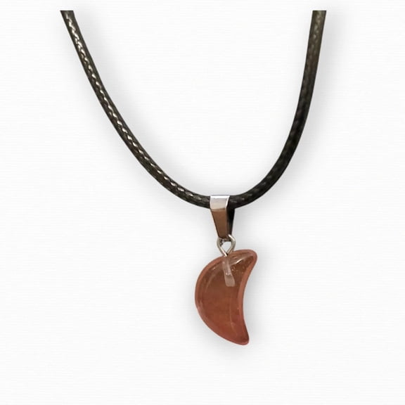 Crescent Moon Necklace (Brown)
