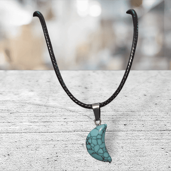 Crescent Moon Necklace (Turquoise)