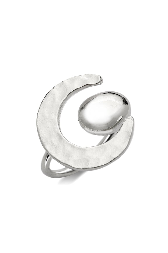Crescent Moon Open Ring .925 Sterling Silver
