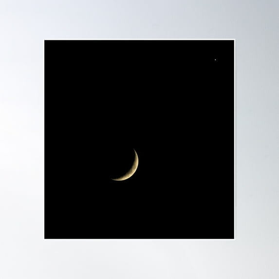 Crescent Moon Poster Wall Art, Modern Wall Decor, 16x16 UNFRAMED