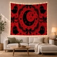 thumbnail image 1 of Crescent Moon Within an Ornate Frame with Ghosts and Bows, Playful Gothic for Dark Art Lovers, Creepy Cute Decor, Halloween Gift, Tapestry Wall Hanging for Bedroom and Dorm, 1 of 6