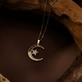 thumbnail image 1 of Crescent Moon and Star - Celestial Jewelry necklace in 14k Yellow Gold Finish - Islamic Jewelry, 1 of 2