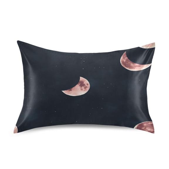 Crescent Moons Luxury Silky Soft Pillowcase Standard Size Wrinkle Resistant Envelope Closure 20x26in