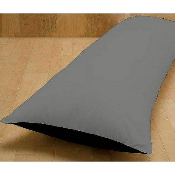 Crescent Multiple Colors - Zippered Body Pillowcase- 200 Thread Count 21"x 54" (Grey/Navy)