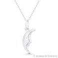 thumbnail image 1 of Crescent / Quarter Moon Celestial Charm 21x4mm (0.8x0.2in) 3D Pendant & Chain Necklace in .925 Sterling Silver, 1 of 1