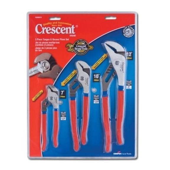Crescent R200SET3 3 PIECE TONGUE AND GROOVE PLIER SET 7-10-12