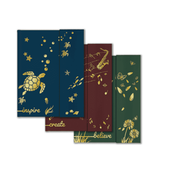 RENDR No Show Thru Journal "Inspire" Hardcover Sketchbook for Drawing Magnetic Closure, 6.25"x8.25", Acid & Lignin Free, Perforated 104 Dotted pages, 180 GSM