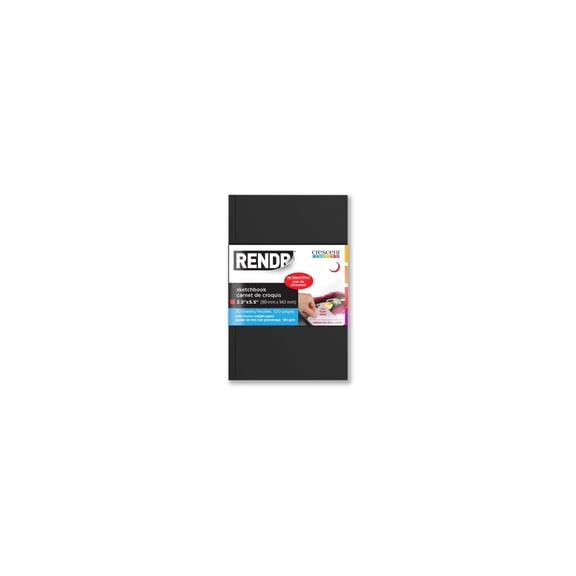 RENDR Sketchbook for Drawing, No Show Thru Soft Cover for Artists, 3.5"x5.5", 1 Count, No-Bleed, Acid & Lignin Free, 60 pages, All Media, 180 GSM