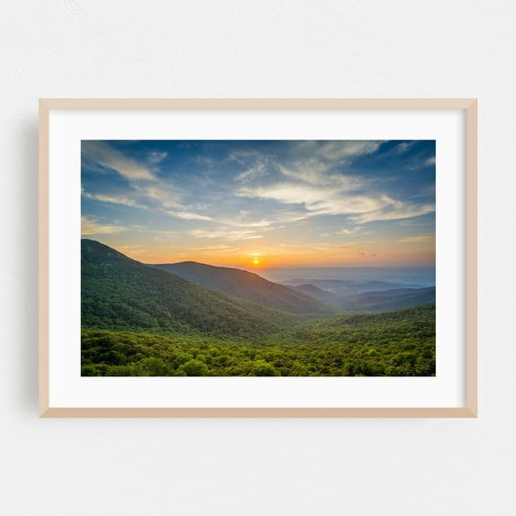 Crescent Rock - Virginia Photography Oak Framed Wall Art Print 24 x 36 inches