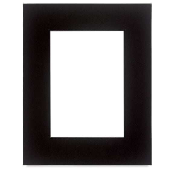 Crescent Select Conservation Solids Pre-Cut Mat - Deep Black, 4 ply, 8" x 10"