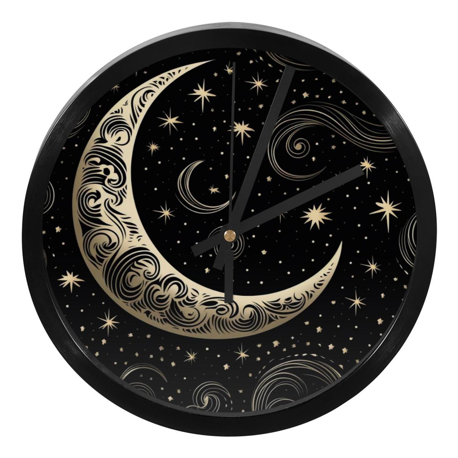 Crescent Sign 9.8 Inch Silent Round Digital Wall Clock - Battery ...