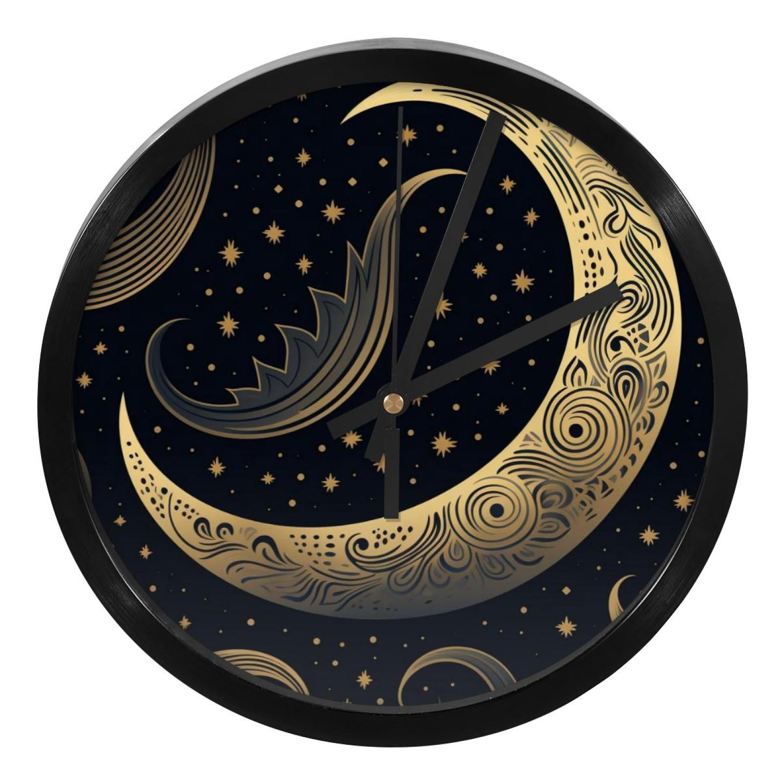 Crescent Sign 9.8 Inch Silent Round Digital Wall Clock - Battery ...