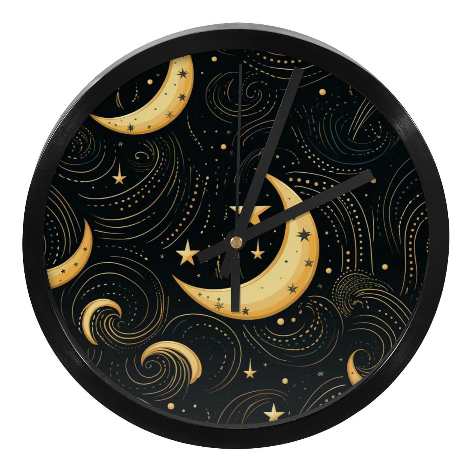 Crescent Sign 9.8 Inches Wall Clock - Silent Round Digital Clock ...