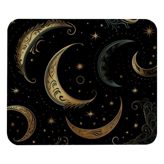 Crescent Sign Gaming Mouse Pad Desk Mat, Square 8.3x9.8 Inch Non-Slip Rubber Bottom Printed Design for Office and Gaming