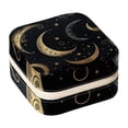 thumbnail image 1 of Crescent Sign Travel Portable Square Necklace Organizer Jewelry Box Earring Holder for Girls and Women - Store Rings, Earrings, Necklaces, Bracelets, and More, 1 of 6