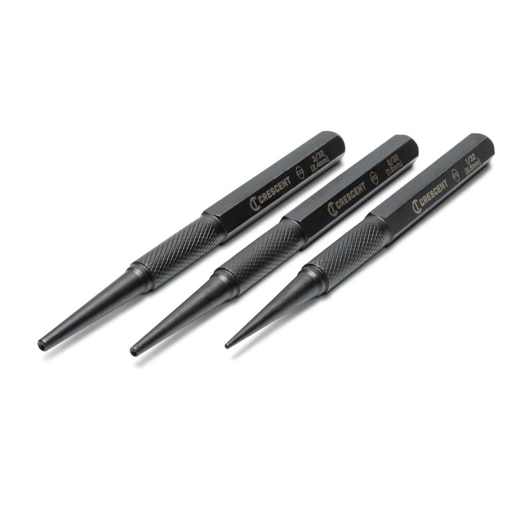 Crescent Steel Nail Punch Set 3Pc