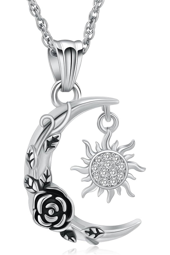 Sun and Moon Urn Necklace for Ashes Celtic Knot Cremation Jewelry Memorial Locket for Women Men