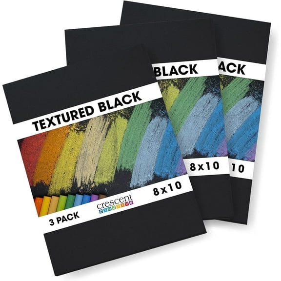 Crescent Painting Boards for Artists, 8"X10", 3-Pack, Create and Display Double-Sided Art Boards, Black, Acid Free, Rigid, Portable, For Plein Air