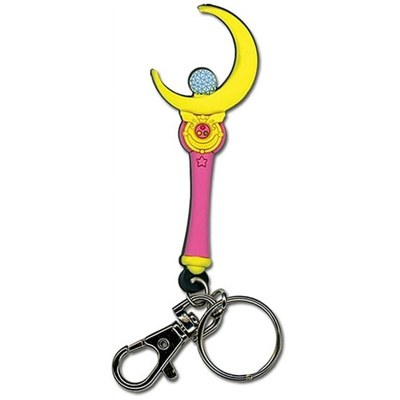 Crescent Wand Moon Stick PVC Key Chain